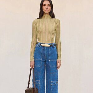 LABOR DAY SALE 🏷️ Cult Gaia Kyla Metallic Gold Knit Top